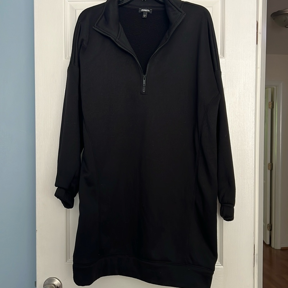 Express sweatshirt half zip dress